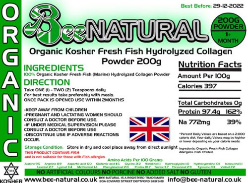 Hydrolyzed-Organic-Kosher-Marine-Fish-Collagen-Powder-200g-label