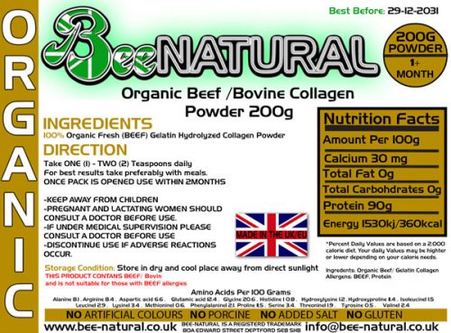 Organic-Bovin-Beef-Collagen-Powder-200g-Label