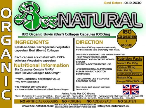 180 BEEF Organic Label capsules