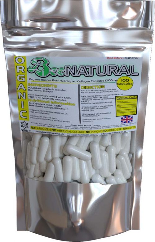 ULTRA Organic Kosher 100 Beef Bovin Collagen 1000mg Capsules